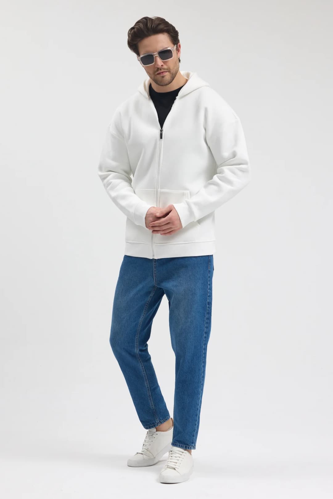 Unisex Oversize Kapşonlu - Beyaz 4