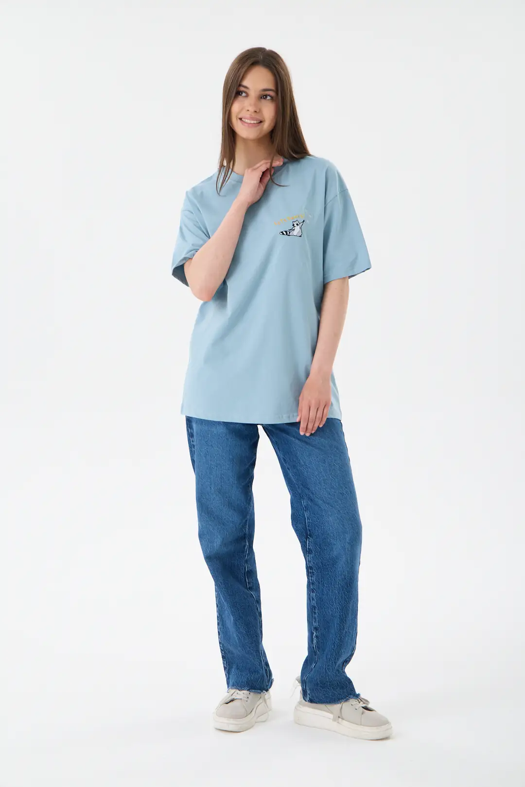 Rakun - Unisex Rahat Kalıp Tişört 5