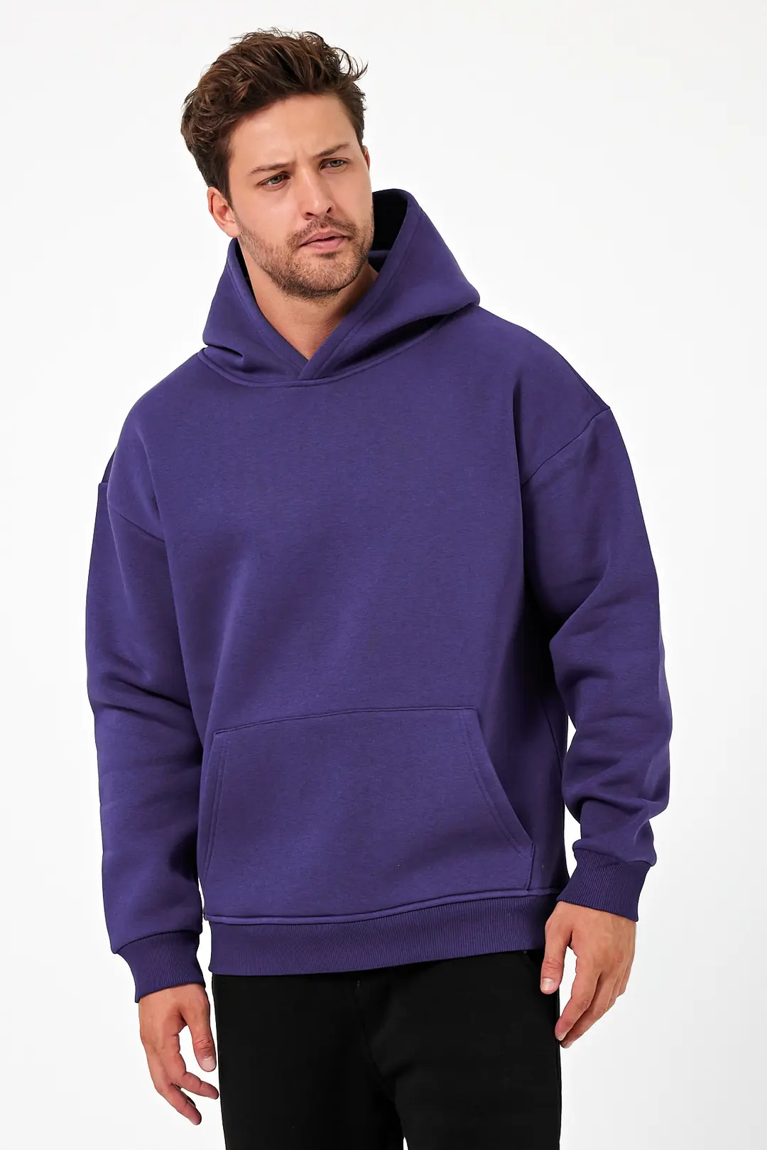 Basic Oversize Hoodie Mor 2