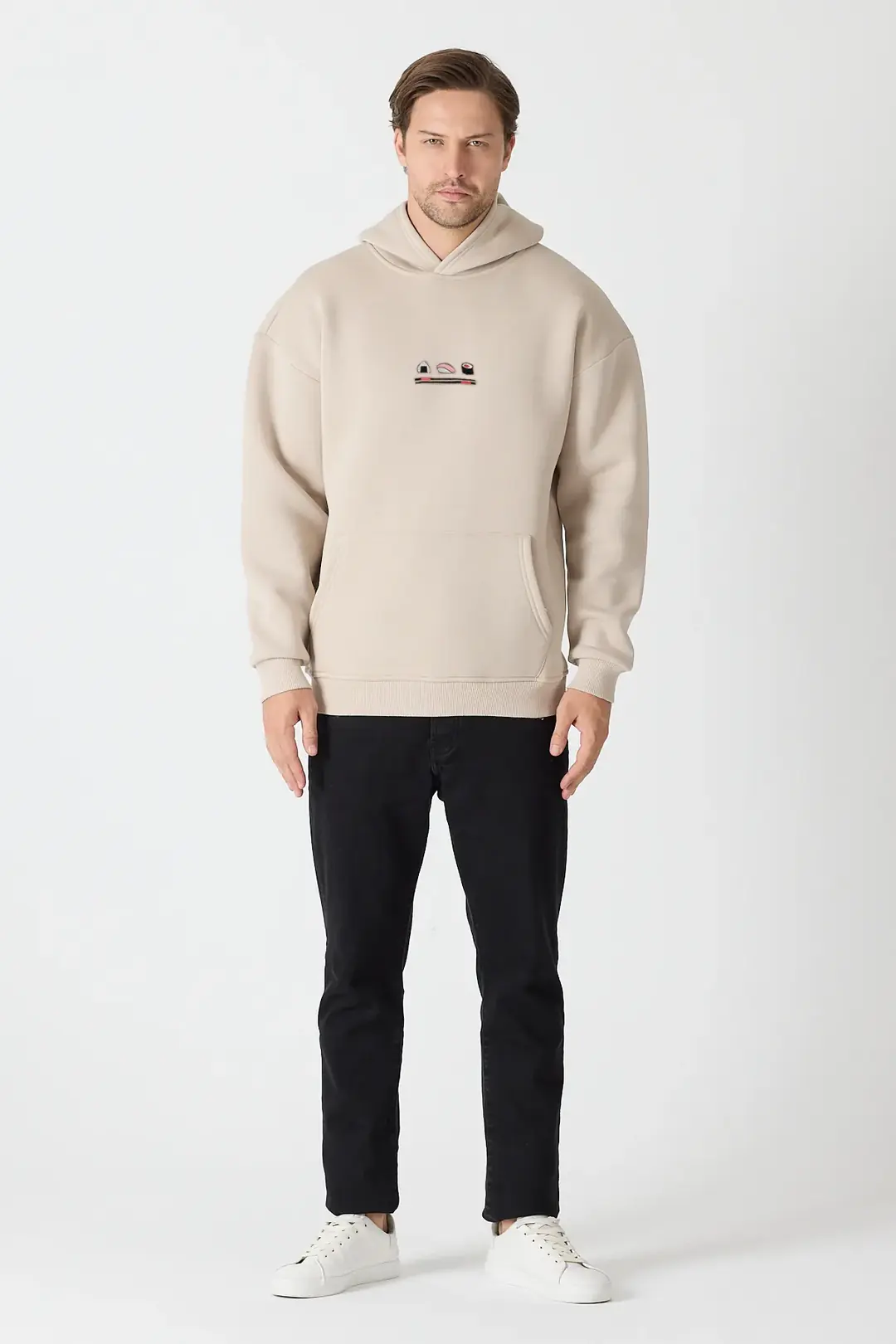 Suşi - Unisex Oversize Hoodie - Taş Rengi