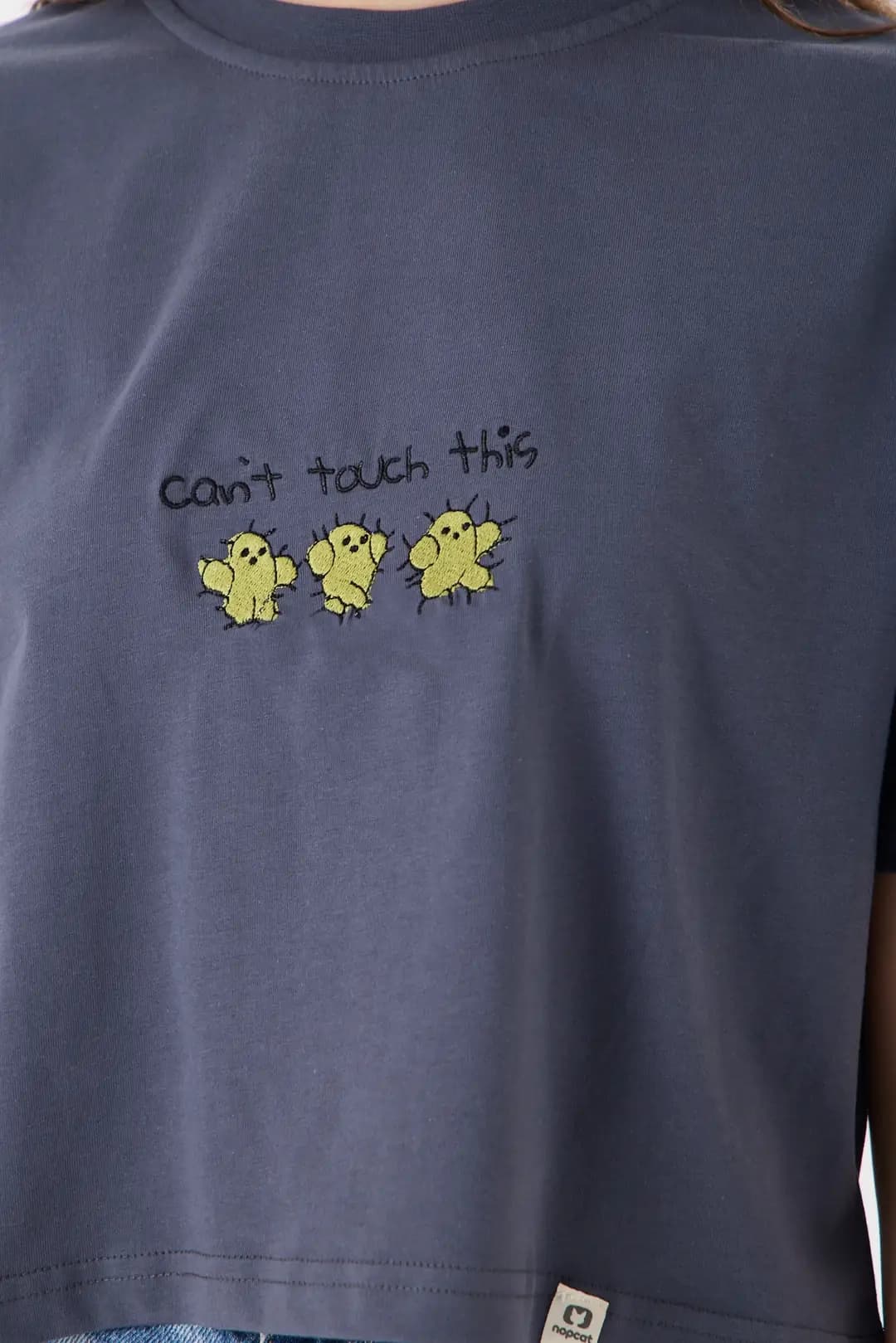 Dont Touch This - Rahat Kalıp Crop - Füme
