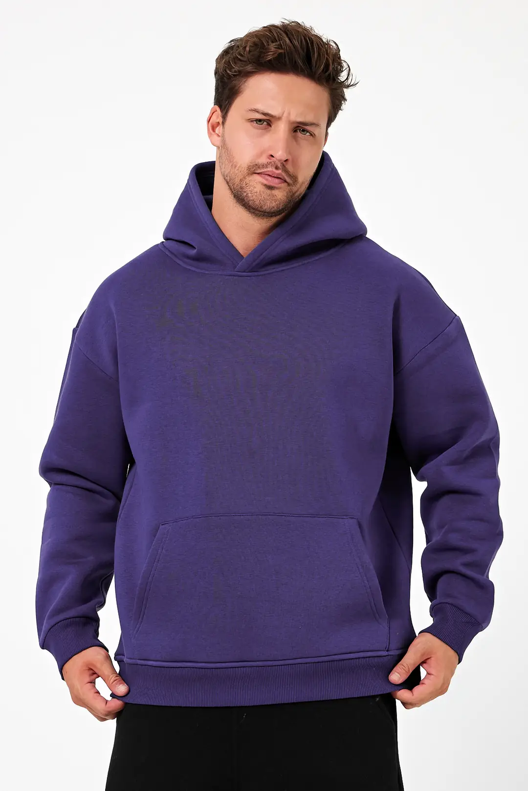Basic Oversize Hoodie Mor