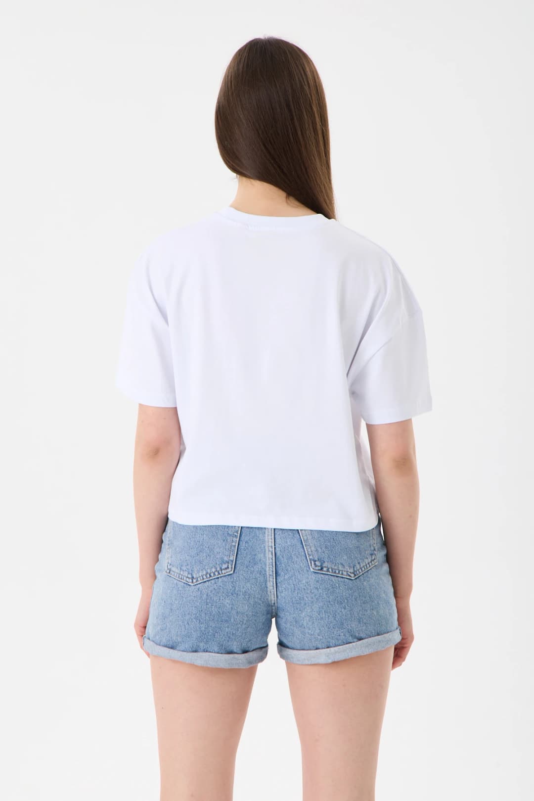 Basic Rahat Kalıp Crop - Beyaz 2
