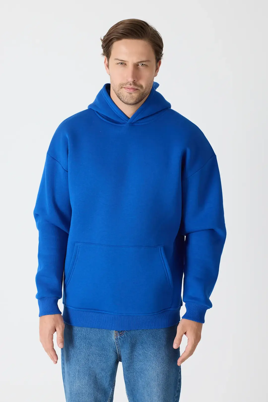 Basic Oversize Hoodie Sax Mavisi