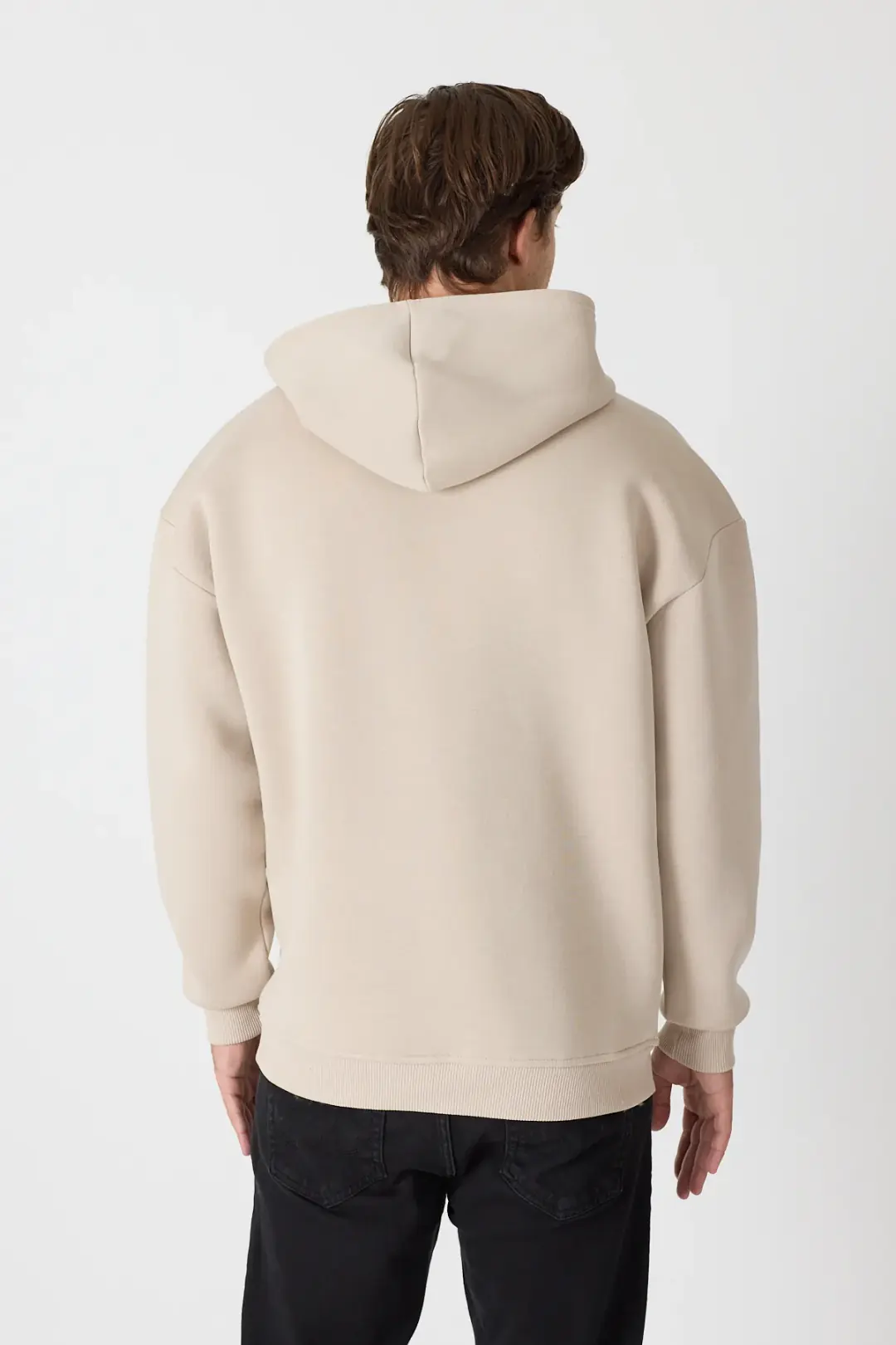 Sporcu Hayalet Oversize Hoodie - Taş Rengi 3