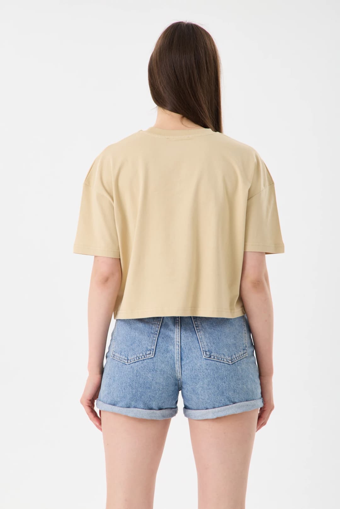 Basic Rahat Kalıp Crop - Bej 2