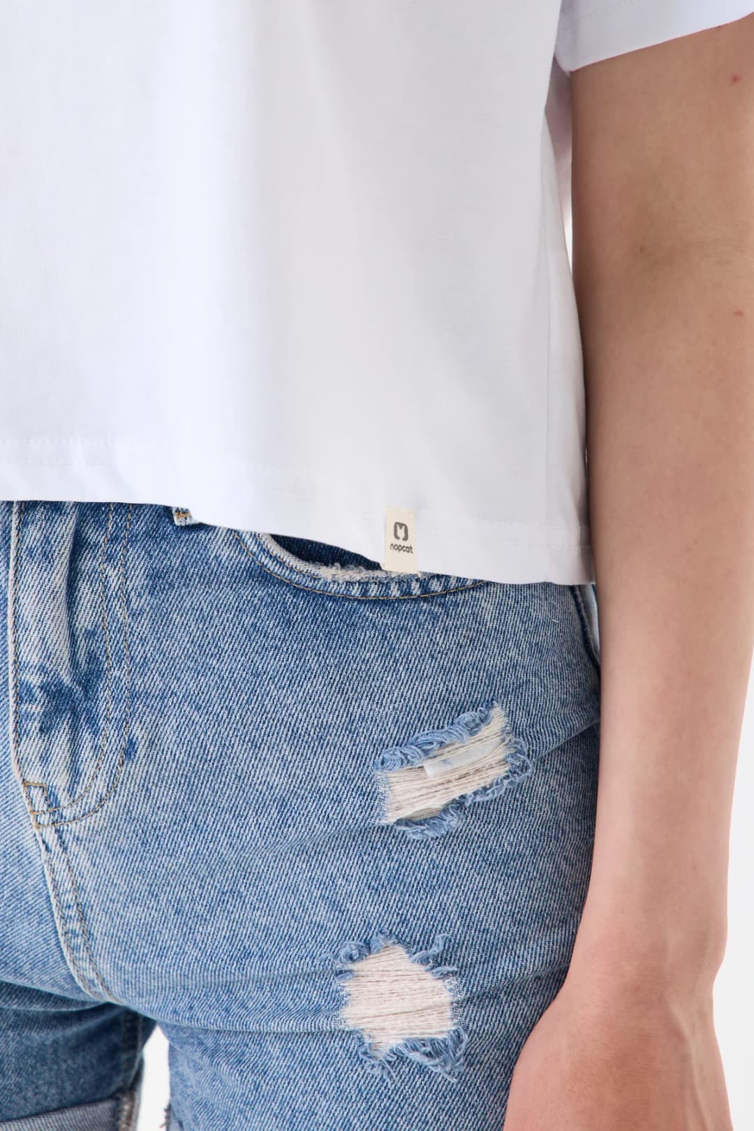 Basic Rahat Kalıp Crop - Beyaz 3