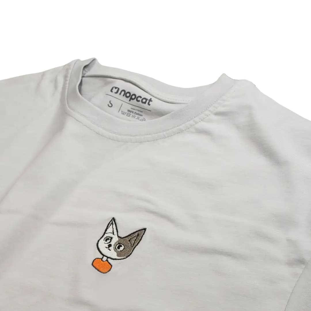 Nopcat - Unisex Rahat Kalıp Tişört - Kırık Beyaz
