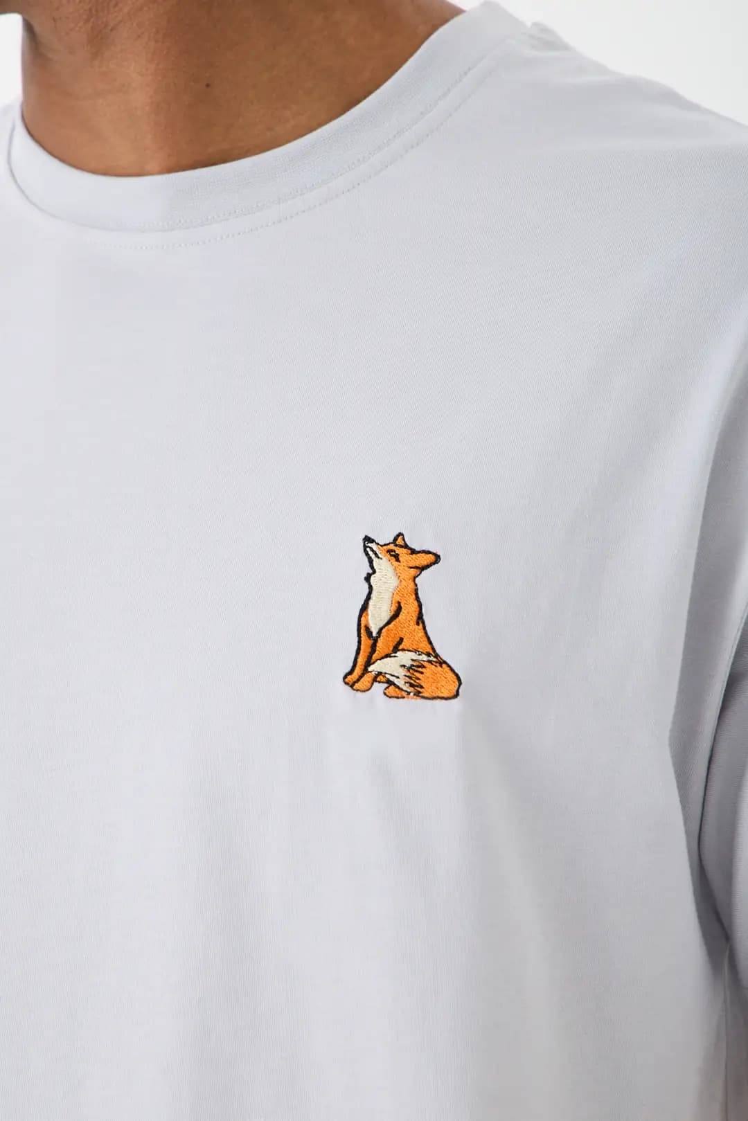 Tilki - Unisex Rahat Kalıp Tişört - Kırık Beyaz