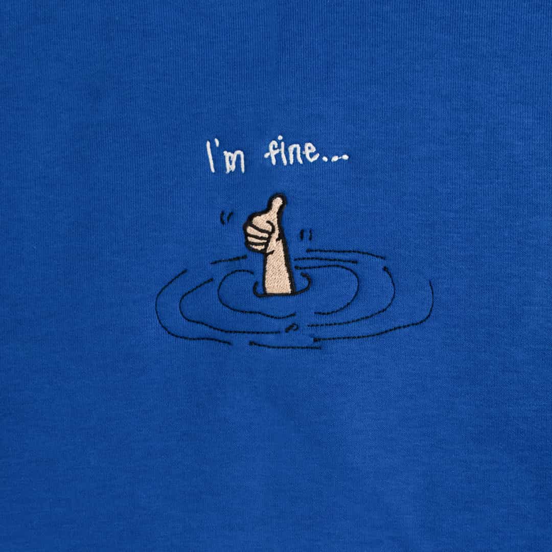 I'm Fine - Unisex Oversize Hoodie - Sax Mavisi 2