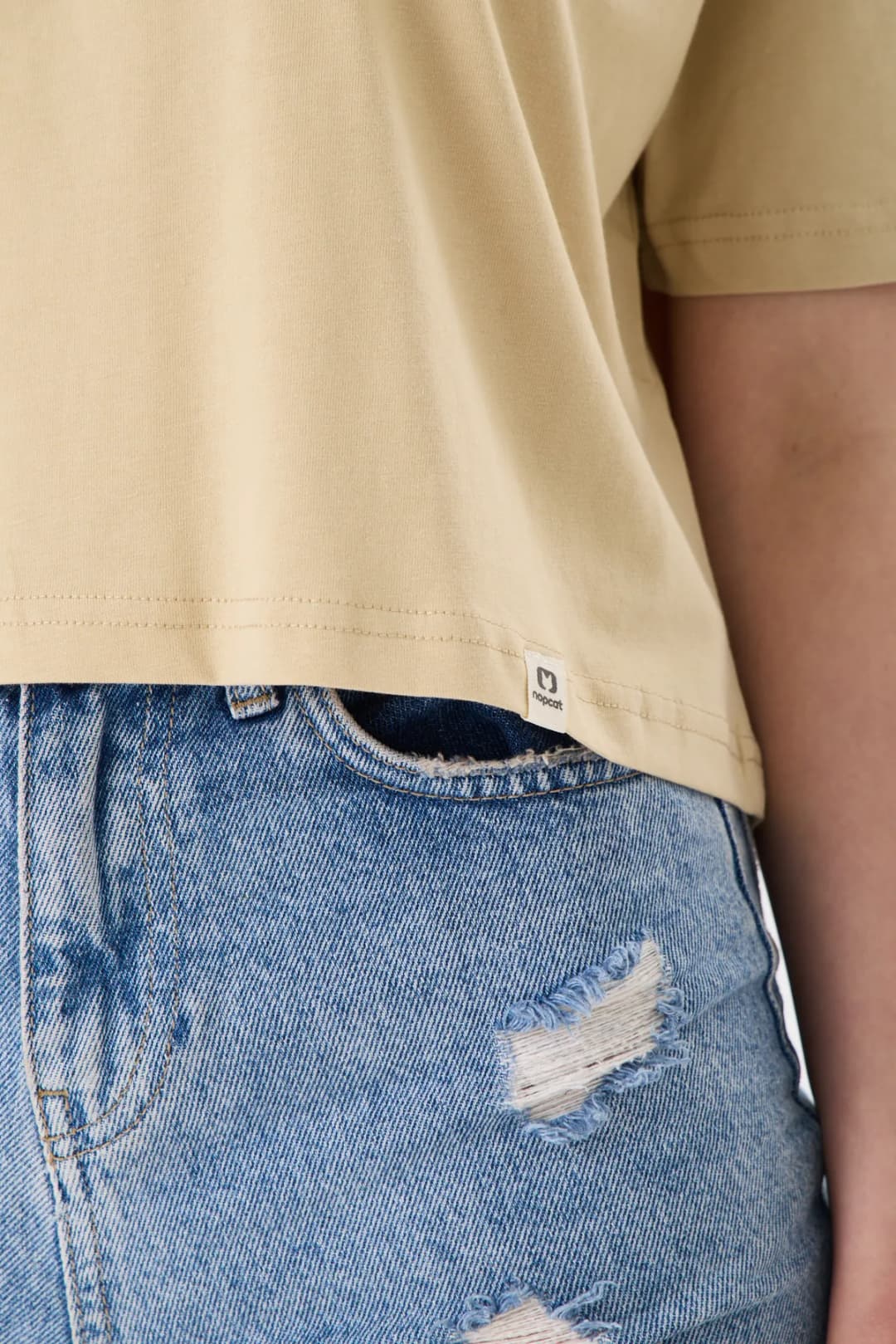 Basic Rahat Kalıp Crop - Bej 3