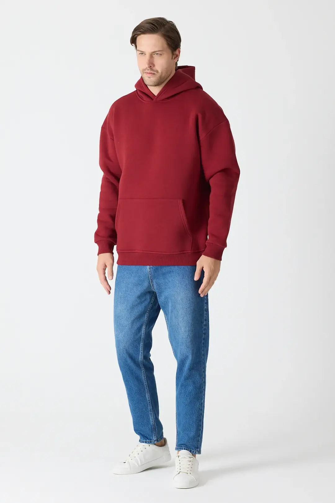 Basic Oversize Hoodie Bordo 4